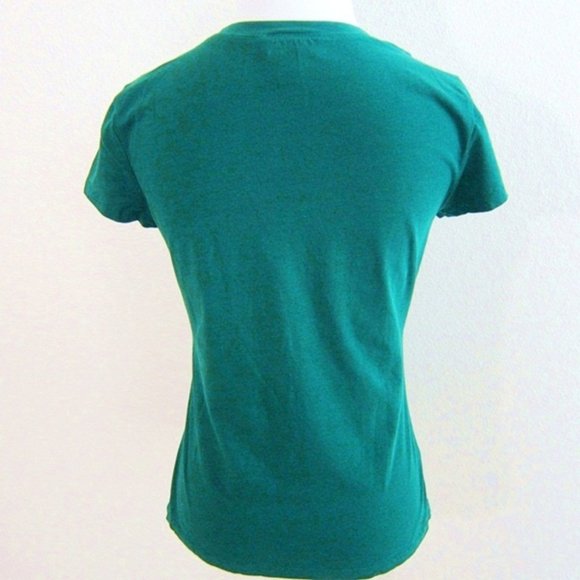 LOFT Forest Green Rhinestone Short Sleeve Tee - Picture 2 of 3